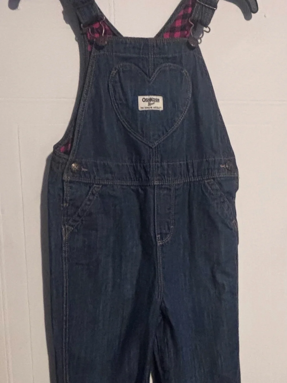 OshKosh B'gosh Dark Blue Denim Overalls with Heart Pocket